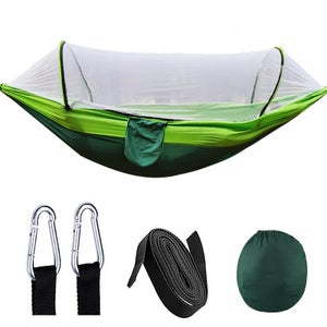 Hamac Filet Relaxdays Noir - 140x436cm Pour Jardin Et Camping, Support 120kg Avec Sac De Transport