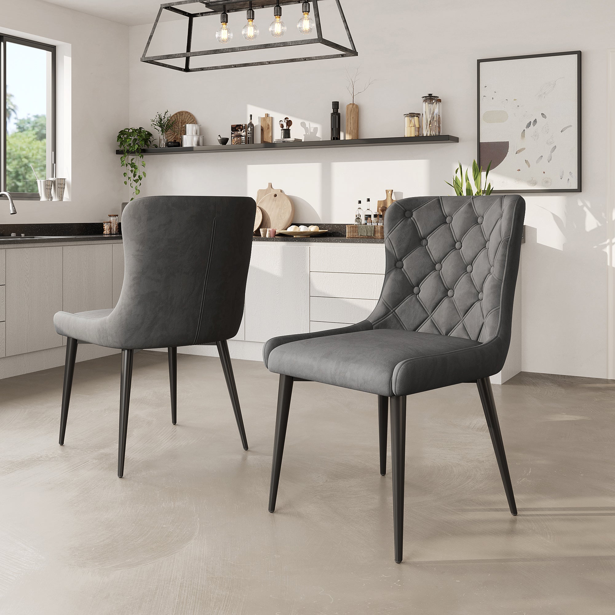 Chaises de Salle à Manger , Lot de 2 Chaises Modernes en Velours avec ...