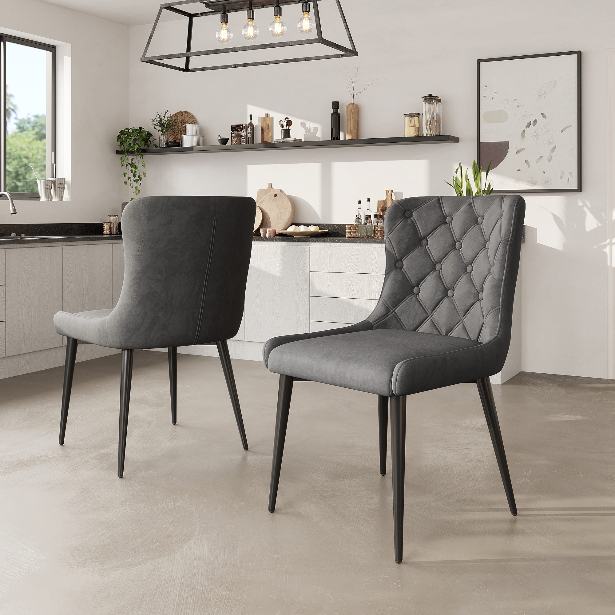 Chaises de Salle à Manger , Lot de 2 Chaises Modernes en Velours avec ...