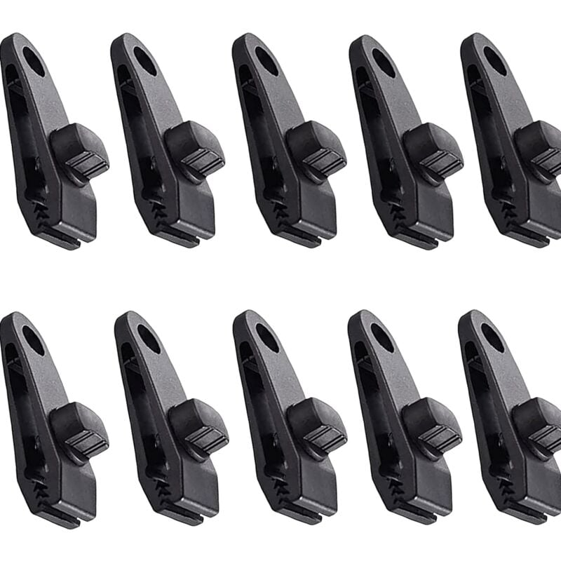 Azarxis Lot De 10 Pinces à Bâche En Plastique - Clips Pour Tente, Auvent, Toile D'Ombrage - Outdoor