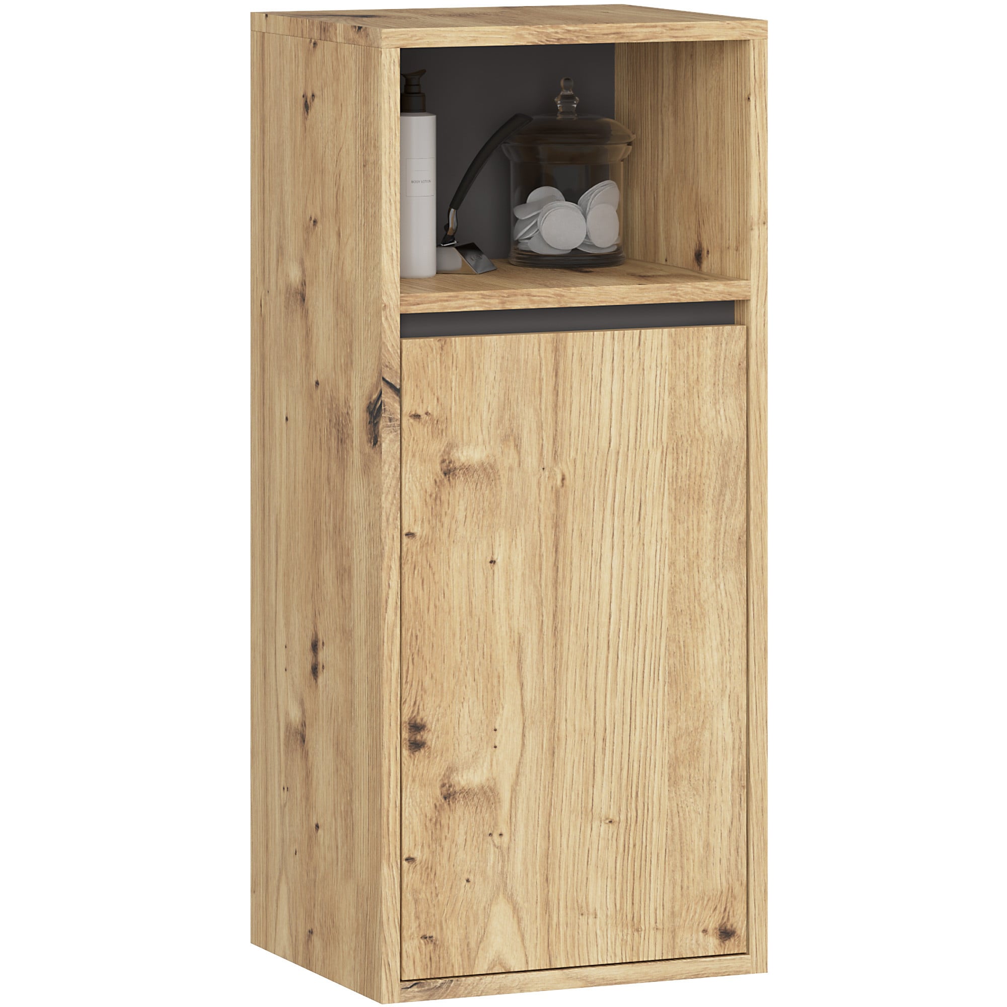 Szafka łazienkowa wisząca AKORD VAMI Dąb Artisan, Grafit Szary 35 cm 1 drzwi 3 półki 35x80x30 cm