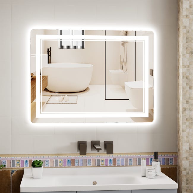 Aica Specchio Da Bagno Bluetooth 120x70cm Con Antiappannamento Dimmerabile 3 Colori Ingrandimento 3x 95849244 Aica Specchio Da Bagno Bluetooth 120x70cm Con Antiappannamento Dimmerabile 3 Colori Ingrandimento 3x 95849244