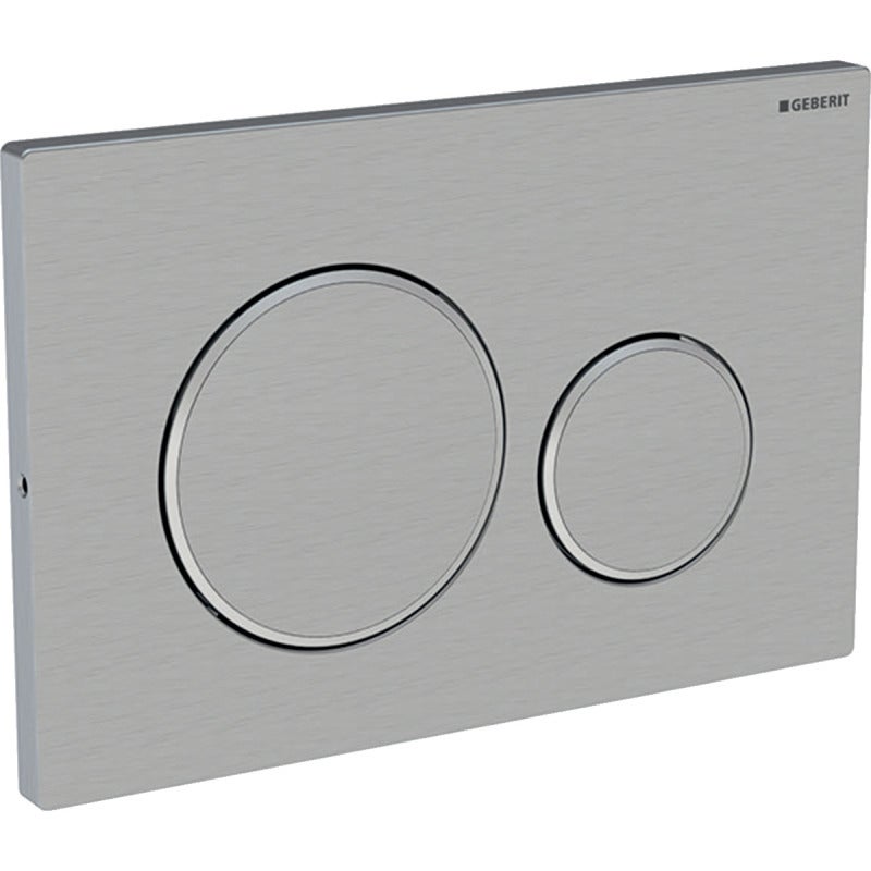Placa De Accionamiento Geberit Sigma20 Para Sistema De Doble Descarga - Color Acero Inoxidable Cepillado - Compatible Con Cisternas UP320 Y UP300