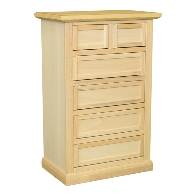 MOBILI 2G - Cassettiera classica 6 cassetti In Legno grezzo 63x37x93