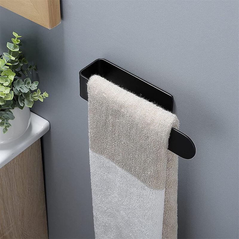 Porte Serviettes de Salle de Bain 23cm Noir sans Perçage Porte Serviettes Auto-Adhésif en Acier Inoxydable pour Cuisine - 5