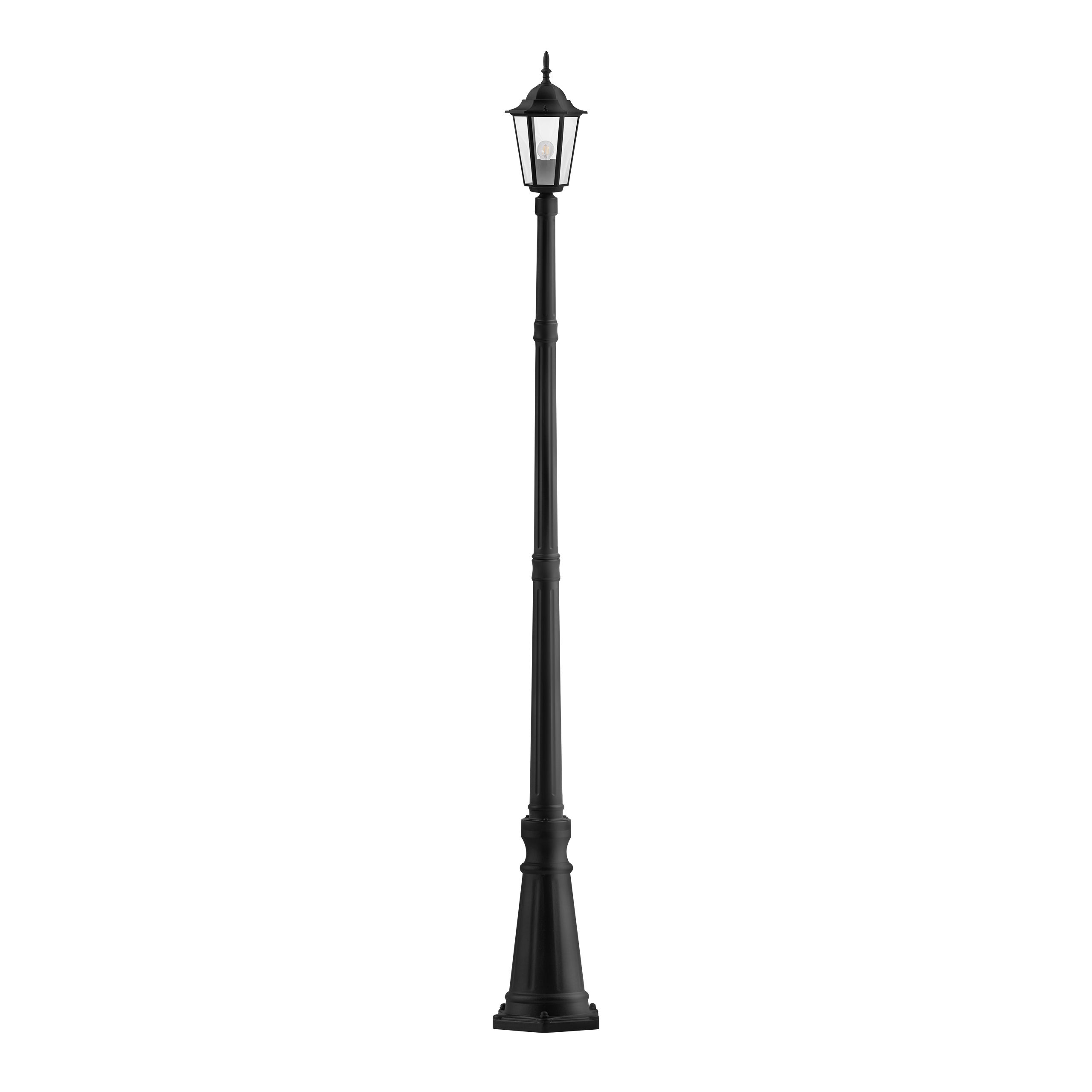 Lampa ogrodowa E27 LED Victoria 229cm IP44 latarnia stojąca zewnętrzna czarna MasterLED