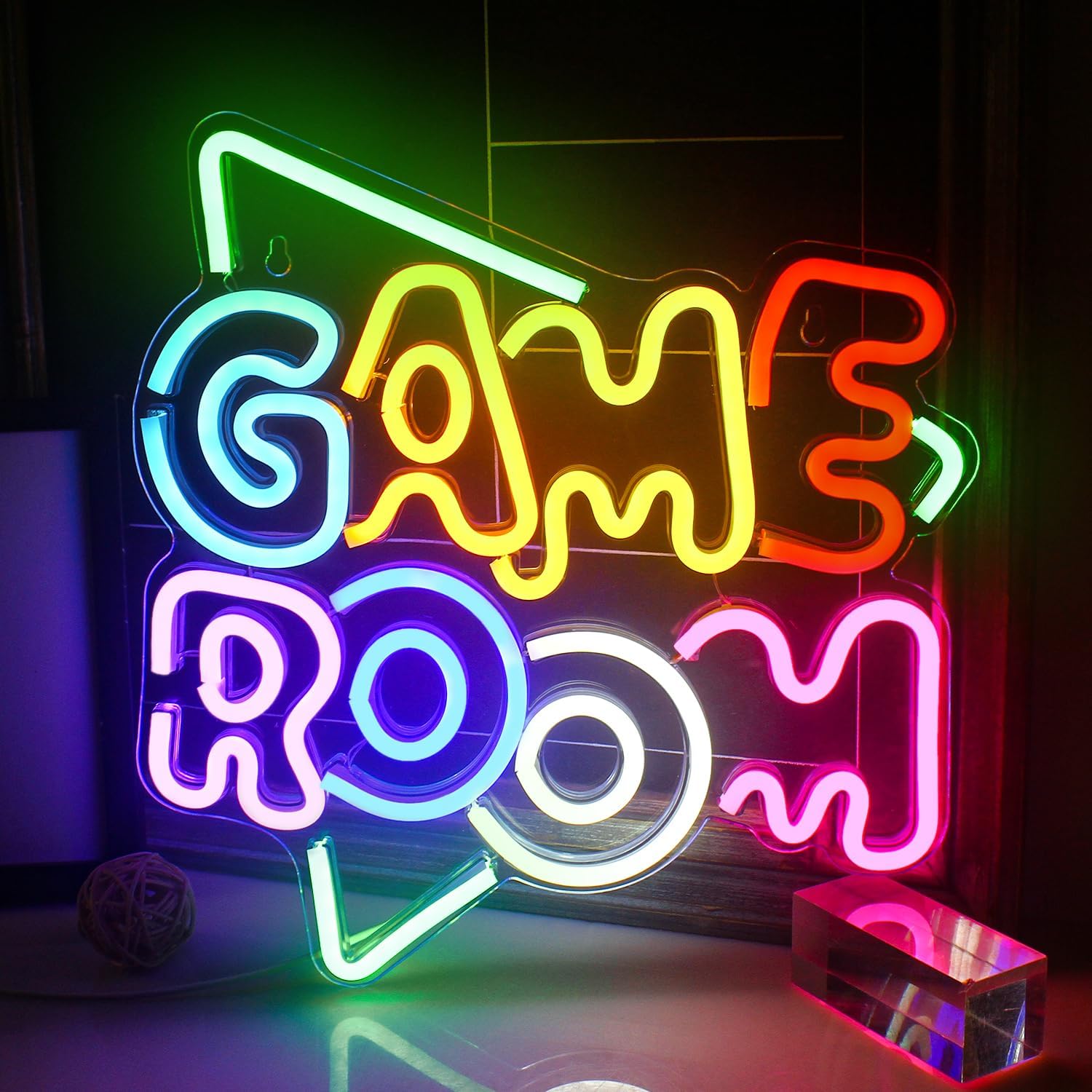 Kolorowy neonowy napis do GAMEROOM, dekoracja ścienna LED Neon, zasilanie przez USB, idealny do sypialni, na ścianę artystyczną, do salonu i baru. - 4
