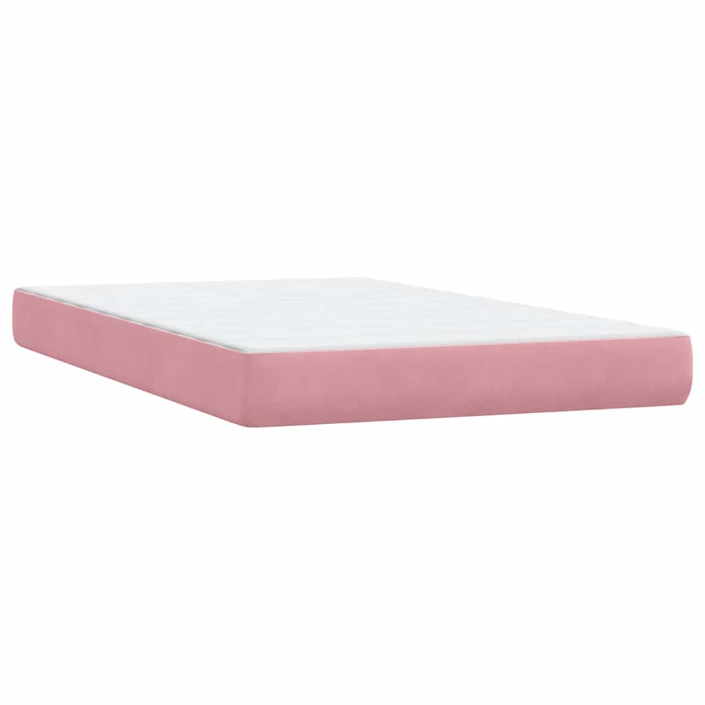 Sommier à lattes de lit avec matelas et LED rose 120x220 cm velours vidaXL - 8