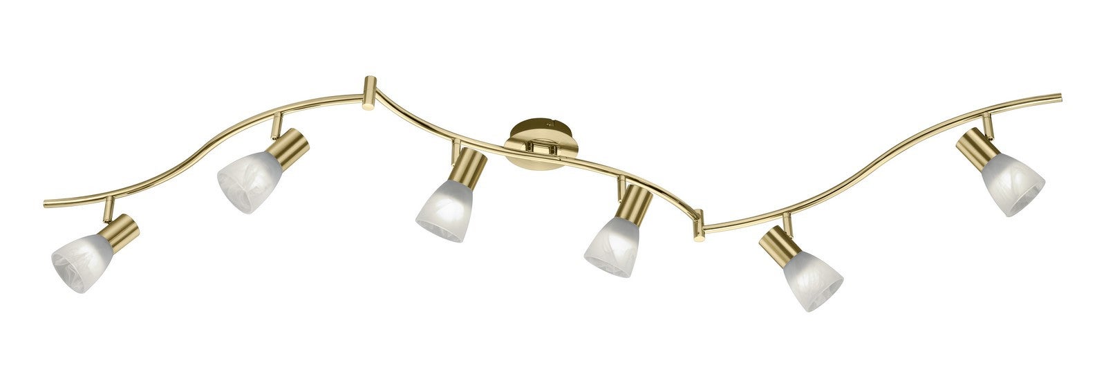 Lampa sufitowa wisząca Levisto złoto-biała 6xE14x40W wym: 21 x 180 x 11 cm szkło Trio
