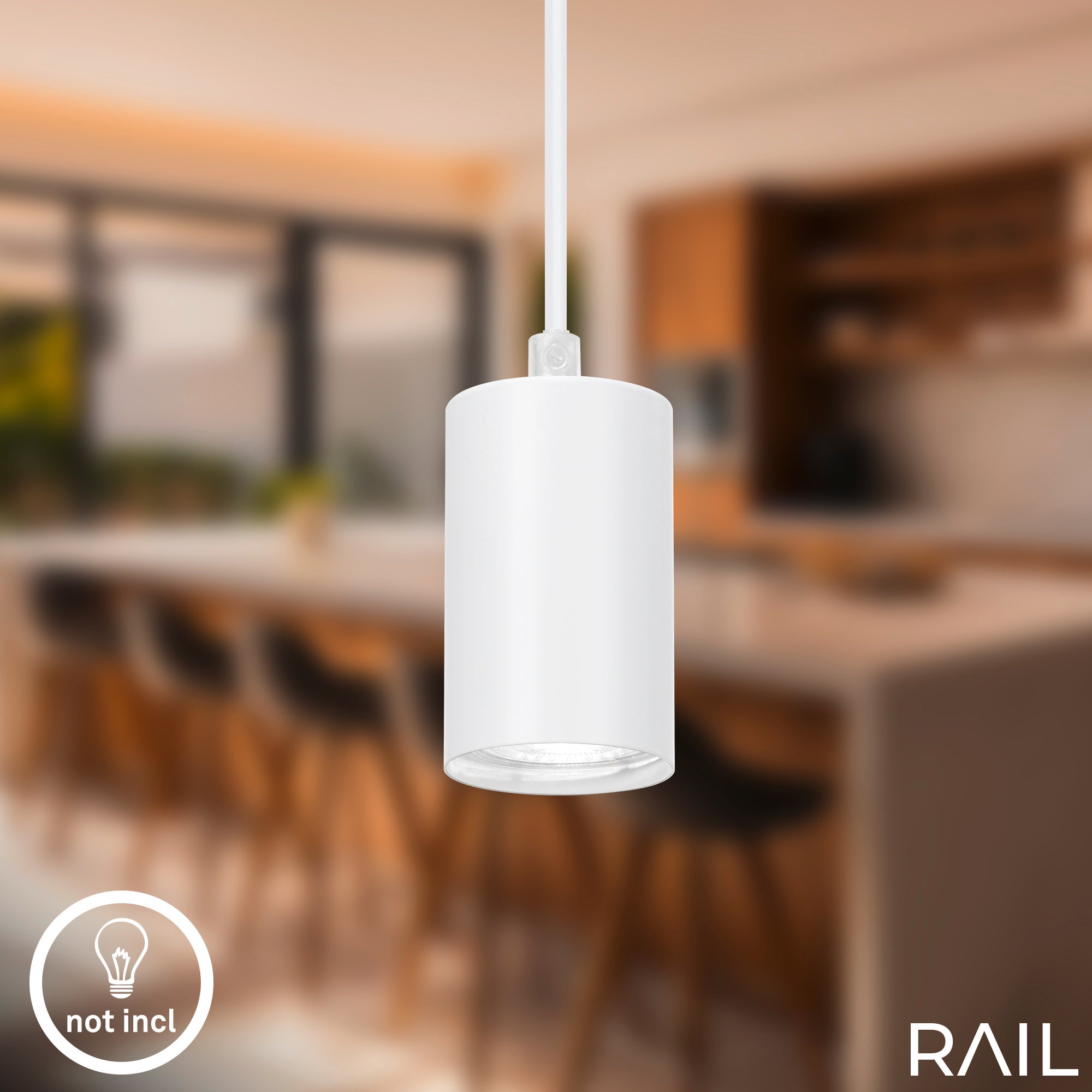 Pendente Per Binari Rail Metallo Bianco Opaco 1 Luce Gu10 - 2