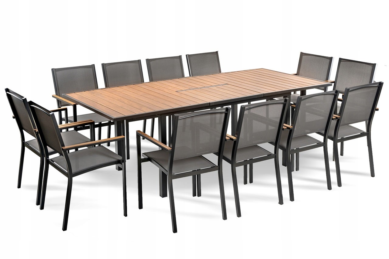 Zestaw ogrodowy Barcelona 12 osobowy, aluminiowy Premium Corciano