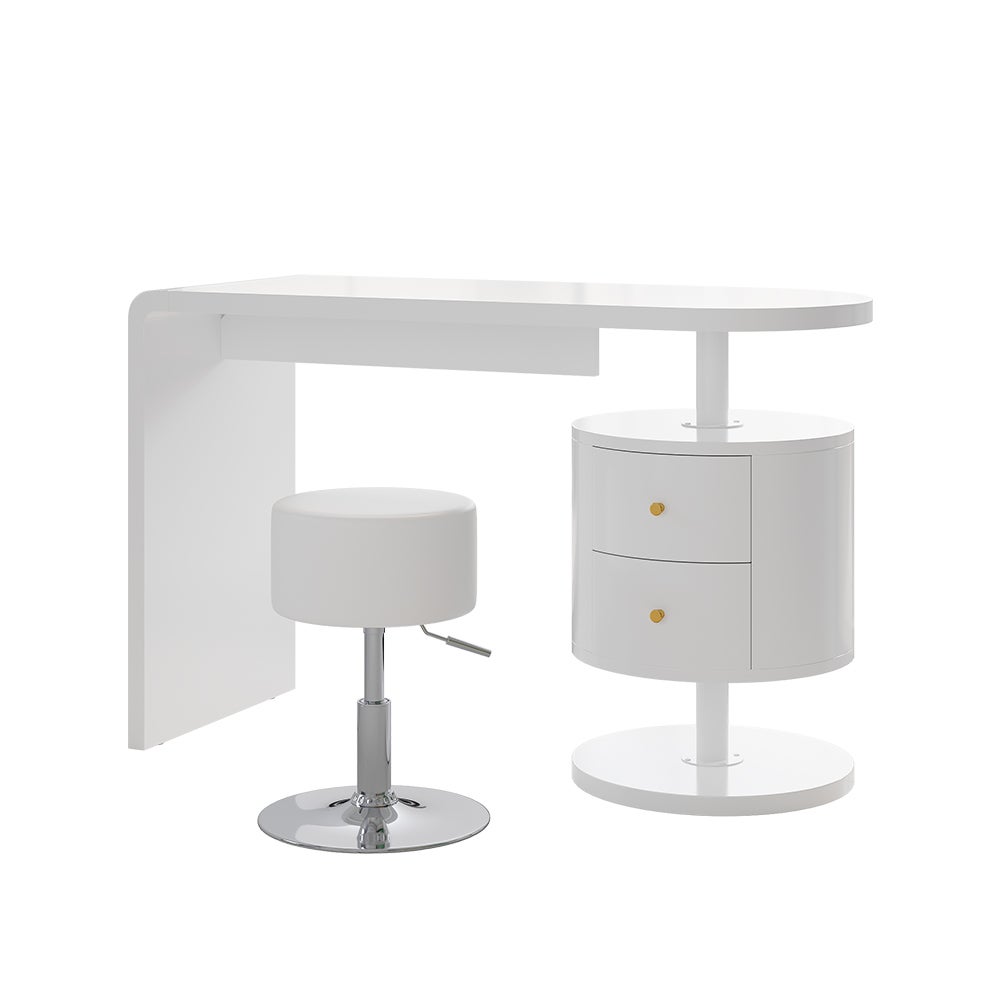 Vicco Stół toaletowy Lara, Biały, 120 cm z taboretem