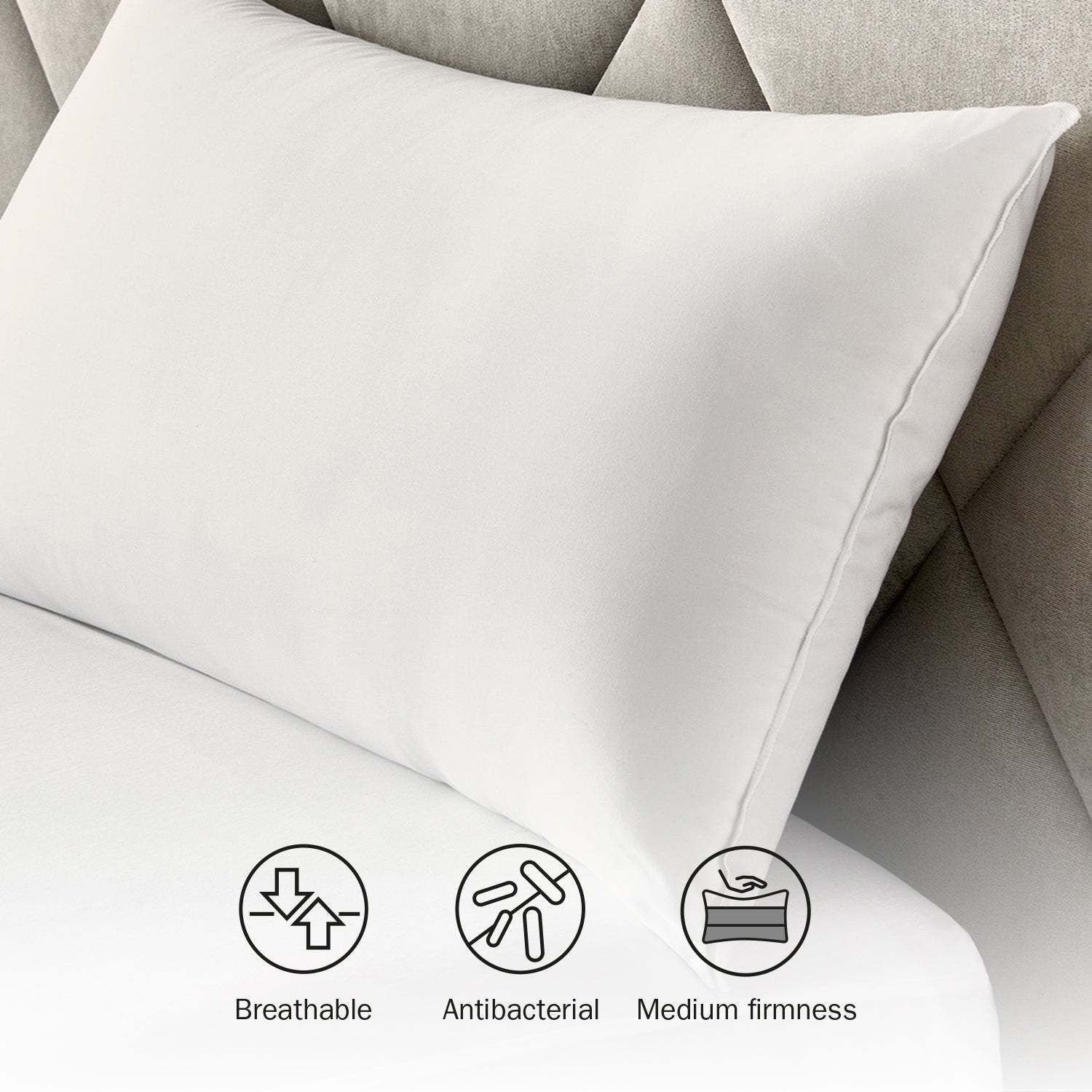 Almofada de Fibra Firmeza Baixa Respirável Macio com Tratamento Antibacteriano 135x40cm PIKOLIN HOME - 3