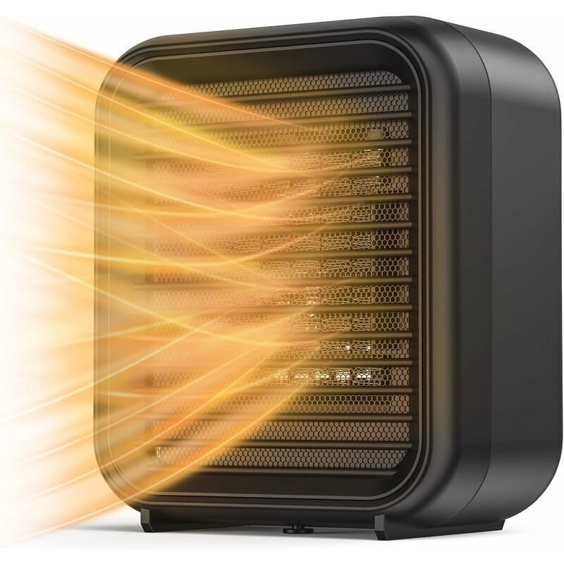 Mini ceramiczny grzejnik elektryczny 800 W, 2 prędkości, z zabezpieczeniem przed przegrzaniem i przewróceniem, nadmuch ciepłego powietrza