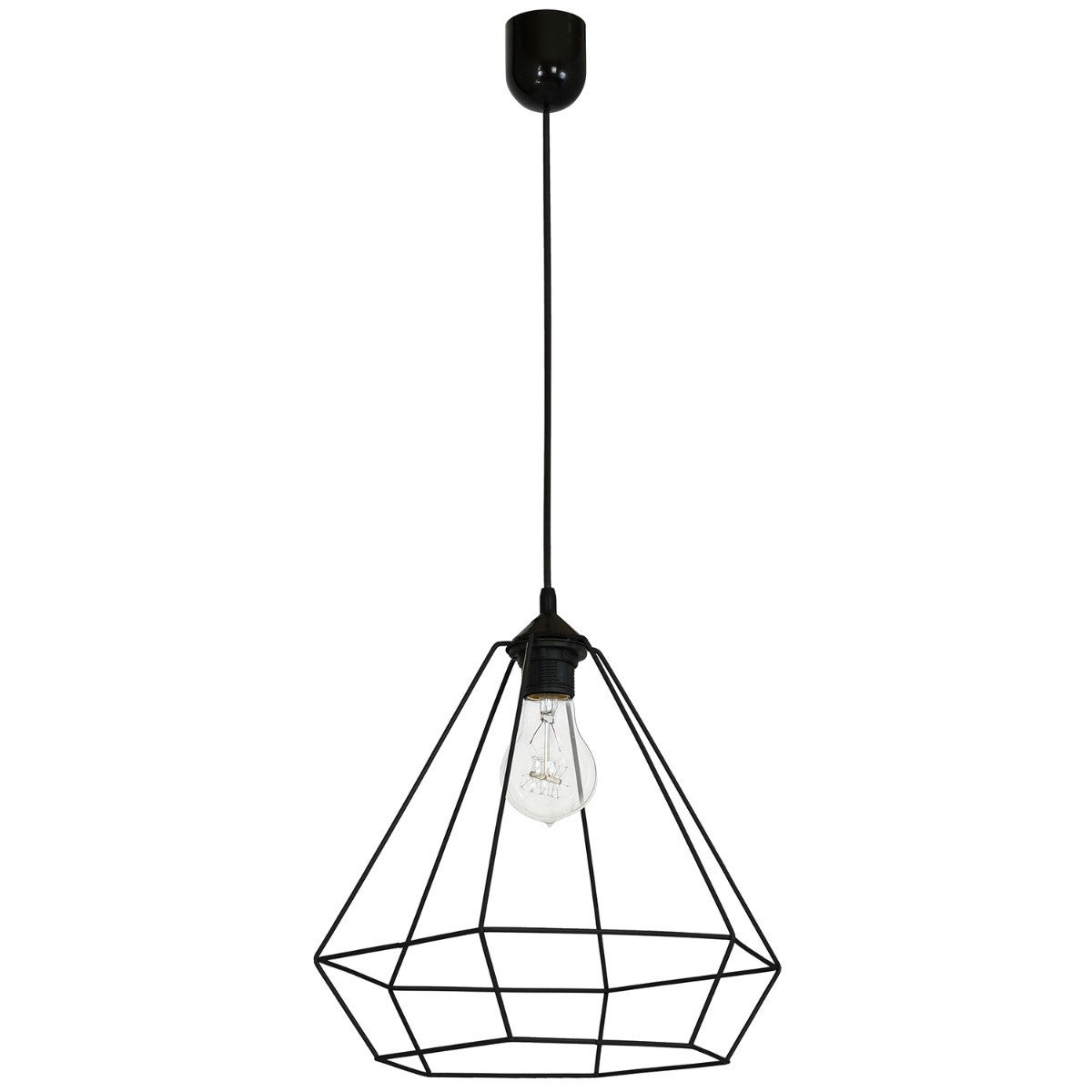 Lampa wisząca Alma czarny matowy 1xE27x15W wym: 90 x 35 x 35 cm metal Luminex