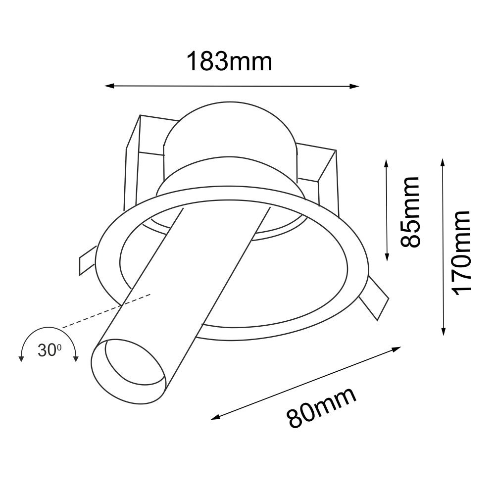 Oprawa sufitowa wpuszczana Yakumo czarna 1xGU10x10W okrągła ruchoma IP20 wym: 17 x 18,3 x 8 cm metal Shilo - 2