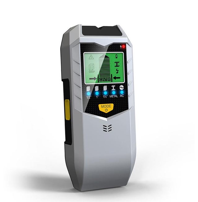 Localizador de cables, detector de metales, escáner de pared, con pantalla LCD y alarma sonora (plateado)