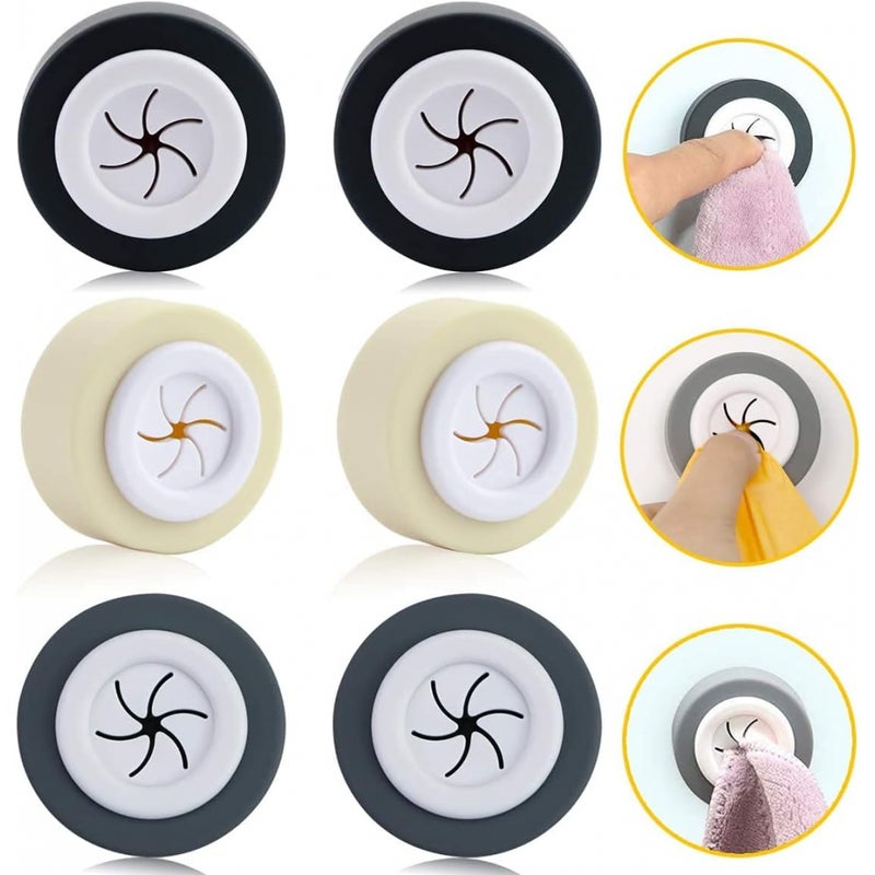 6-częściowy wieszak na ręczniki kuchenne, samoprzylepny uchwyt na ręczniki, wieszaki na ręczniki myjki, uchwyt na ręczniki kuchenne w szafce (czarny/