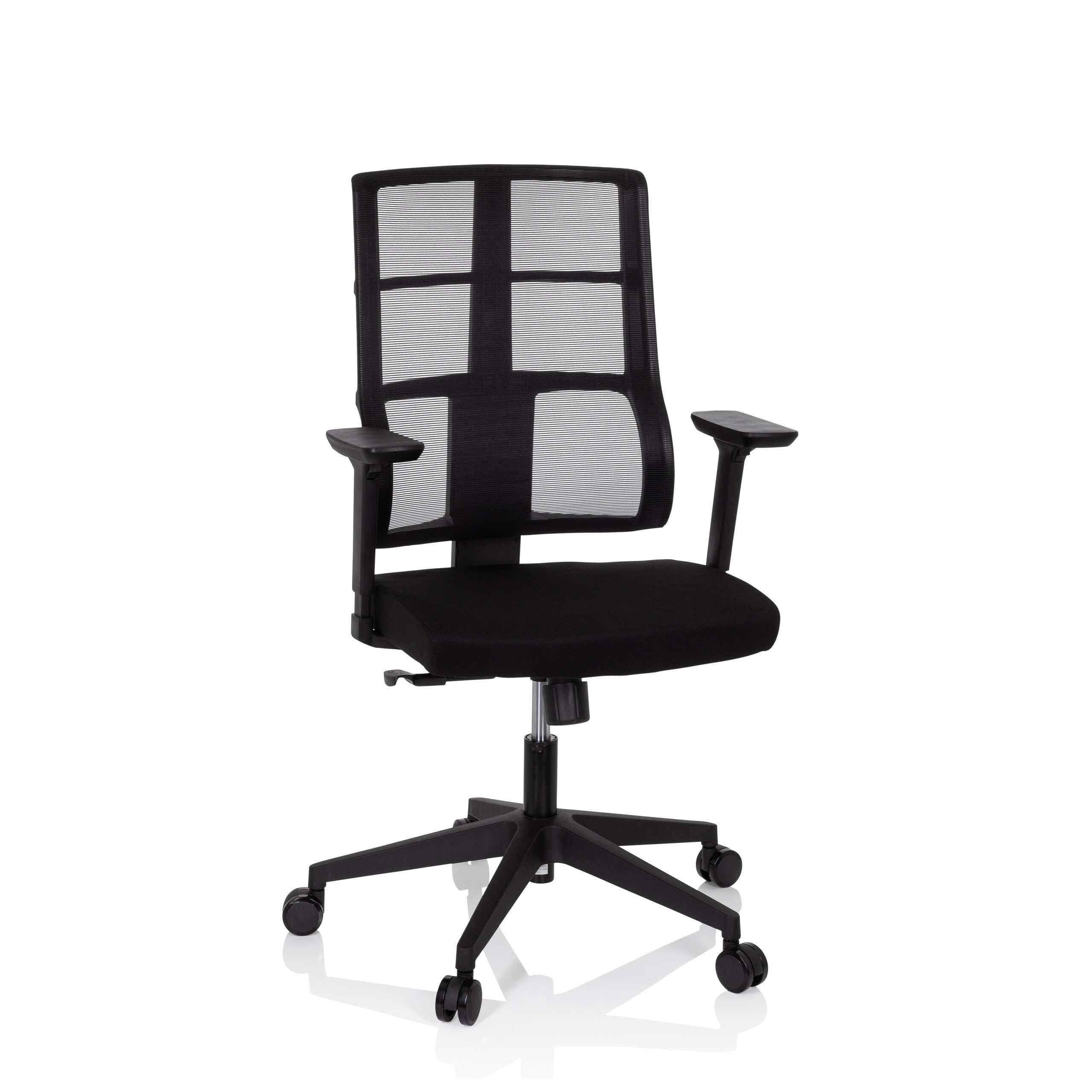 Krzesło biurowe / krzesło obrotowe SPINIO siatka / tkanina czarna hjh OFFICE