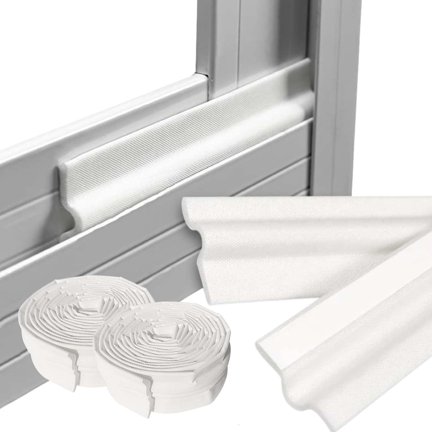 Uszczelka okienna 8M Cold Weatherstrip – samoprzylepna taśma uszczelniająca do okien i drzwi – uszczelka okienna z PVC chroniąca przed zimnem – biała