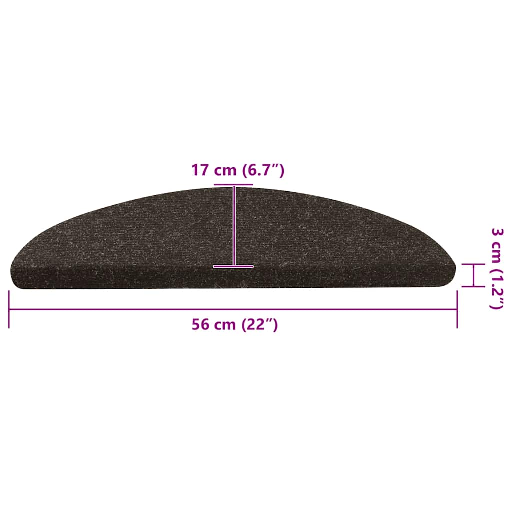 Maison Exclusive - Tapis d'escalier autocollants 15 pcs 56x17x3 cm Anthracite - 9