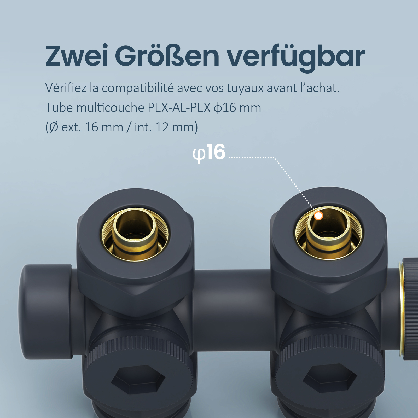 Robinet de Radiateur EMKE Robinet Thermostatique pour Radiateur avec Contrôleur de Température (Anthracite) - 4