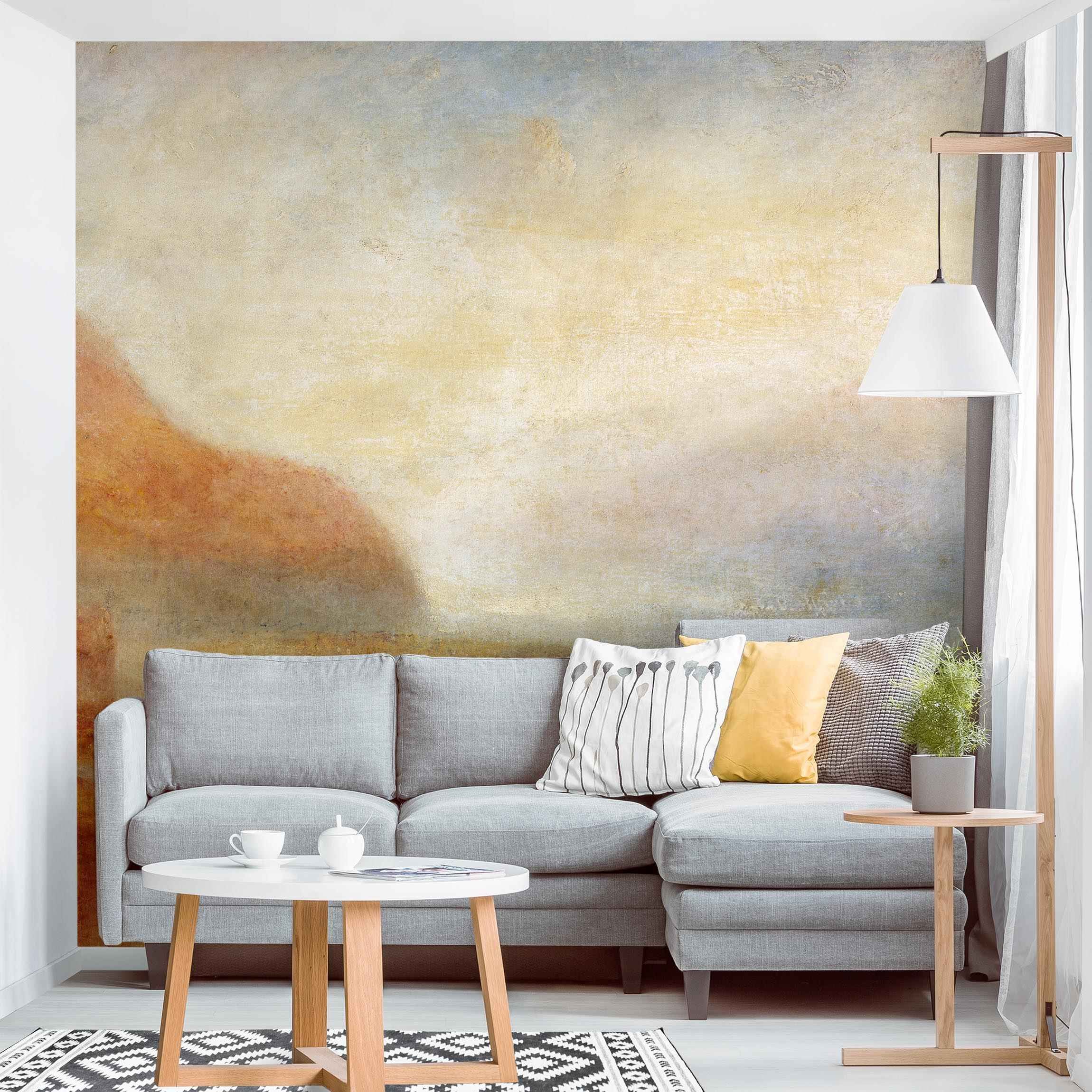 Papel de parede mural de parede William Turner arte da natureza 278 - Sala quarto cozinha hall de entrada - Tnt 192 x 192 cm Smart - 2