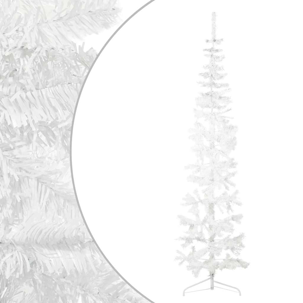 Sztuczna półchoinka na białym stojaku 210 cm - COMFORTXL