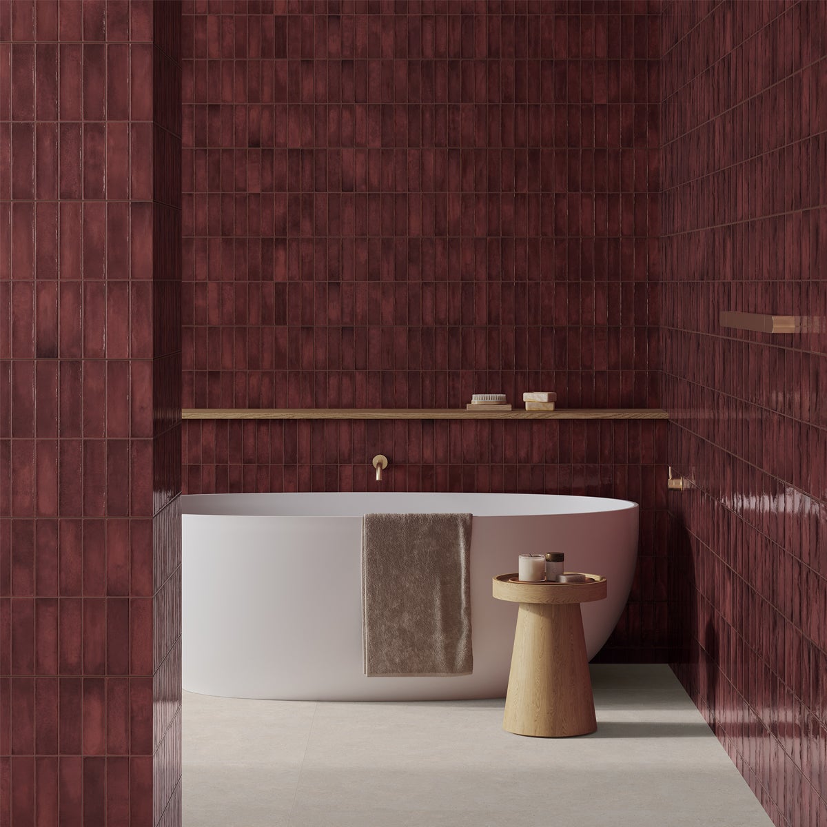 Carrelage mur effet zellige Zahara bordeaux 32x62,5 cm - Réflex ...
