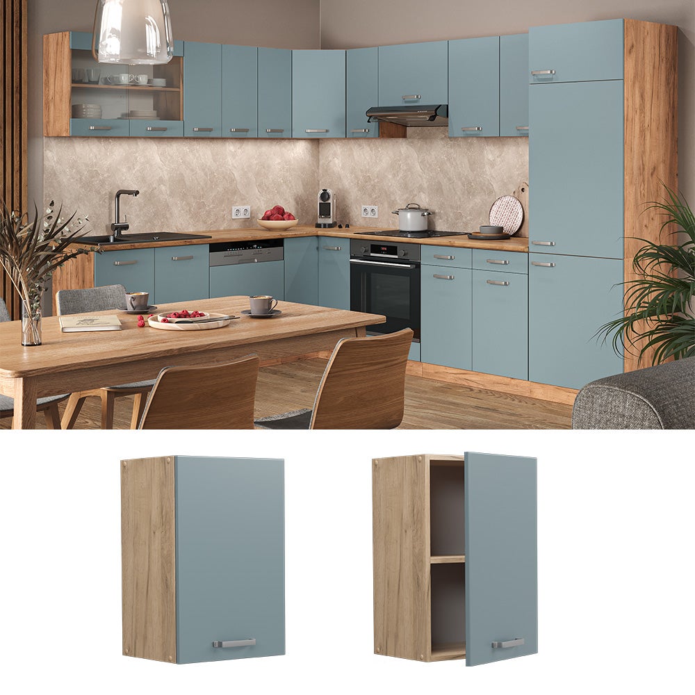 Elément haut de cuisine R-Line 60cm Blanc Haute brillance Anthracite Vicco 34912 - Maison