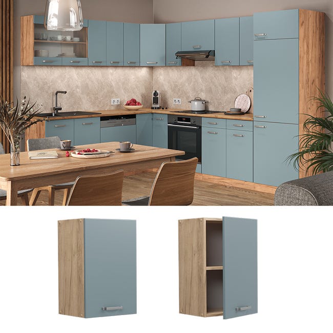 Elément haut de cuisine R-Line 60cm Blanc Haute brillance Anthracite Vicco 34912 - Maison Elément haut de cuisine R-Line 60cm Blanc Haute brillance Anthracite Vicco 34912 - Maison