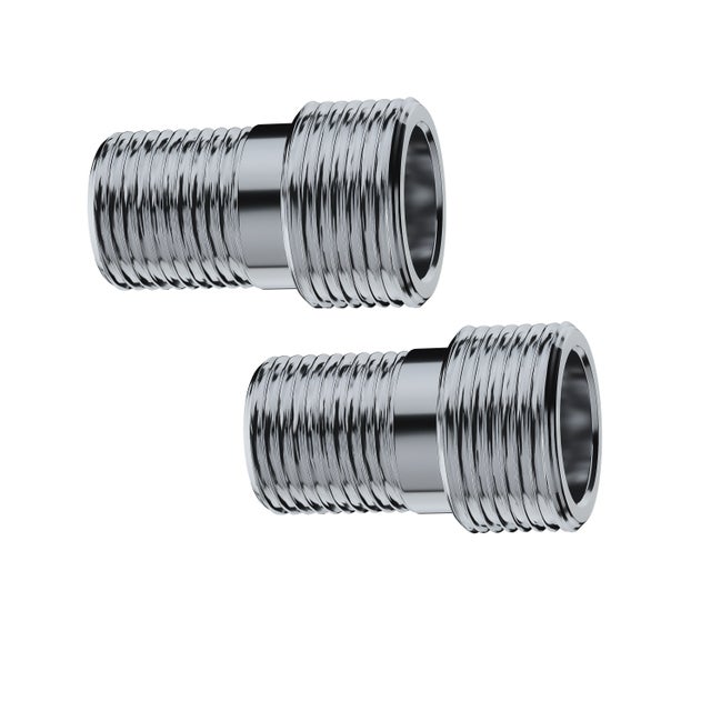 2 raccords d'adaptation courts mâle 15x21 (1/2) - mâle 20x27 (3/4) pour platine sécable NOYON & THIEBAULT