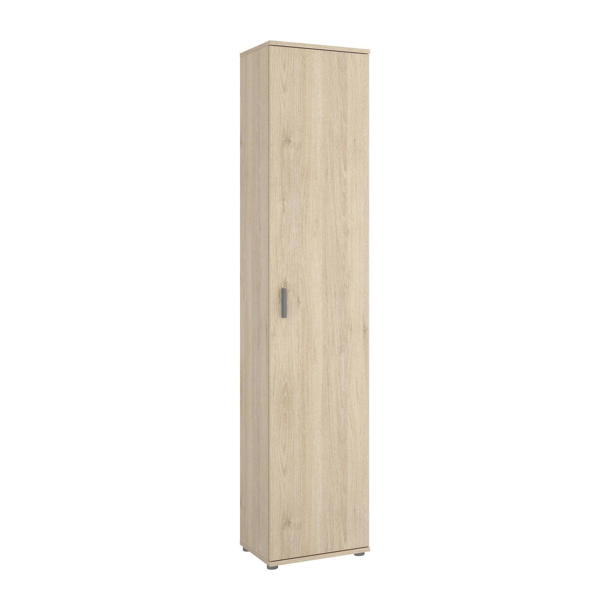 Armoire Multifonctionnelle Nevada - Blanc - 111x191x34 Cm - 6 Portes, 12 étagères, Tringle Coulissante - Trendteam Smart Living