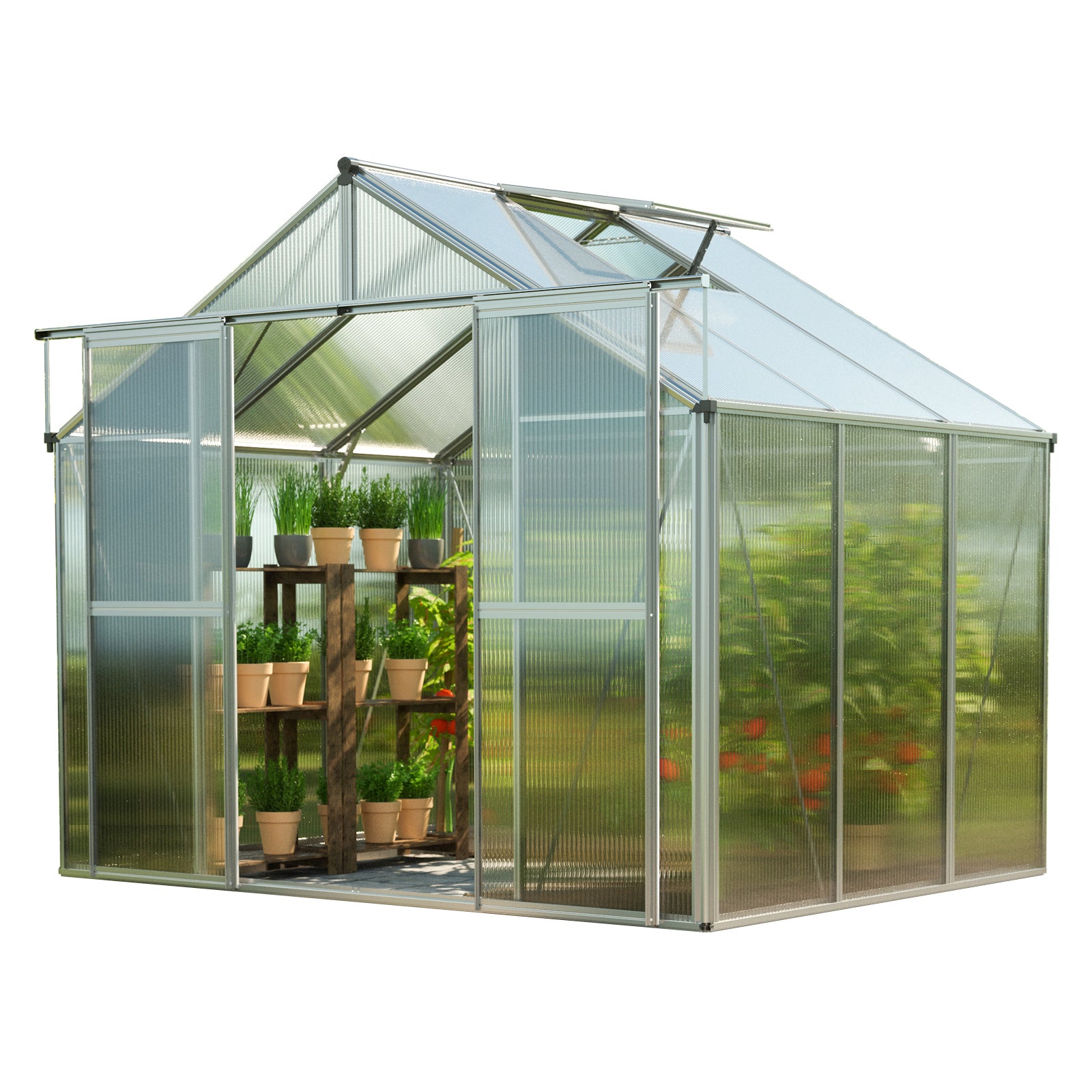 GFP szklarnia Topas 3 rama aluminiowa 225x195 cm - płytami poliwęglanowymi ok. 8 mm