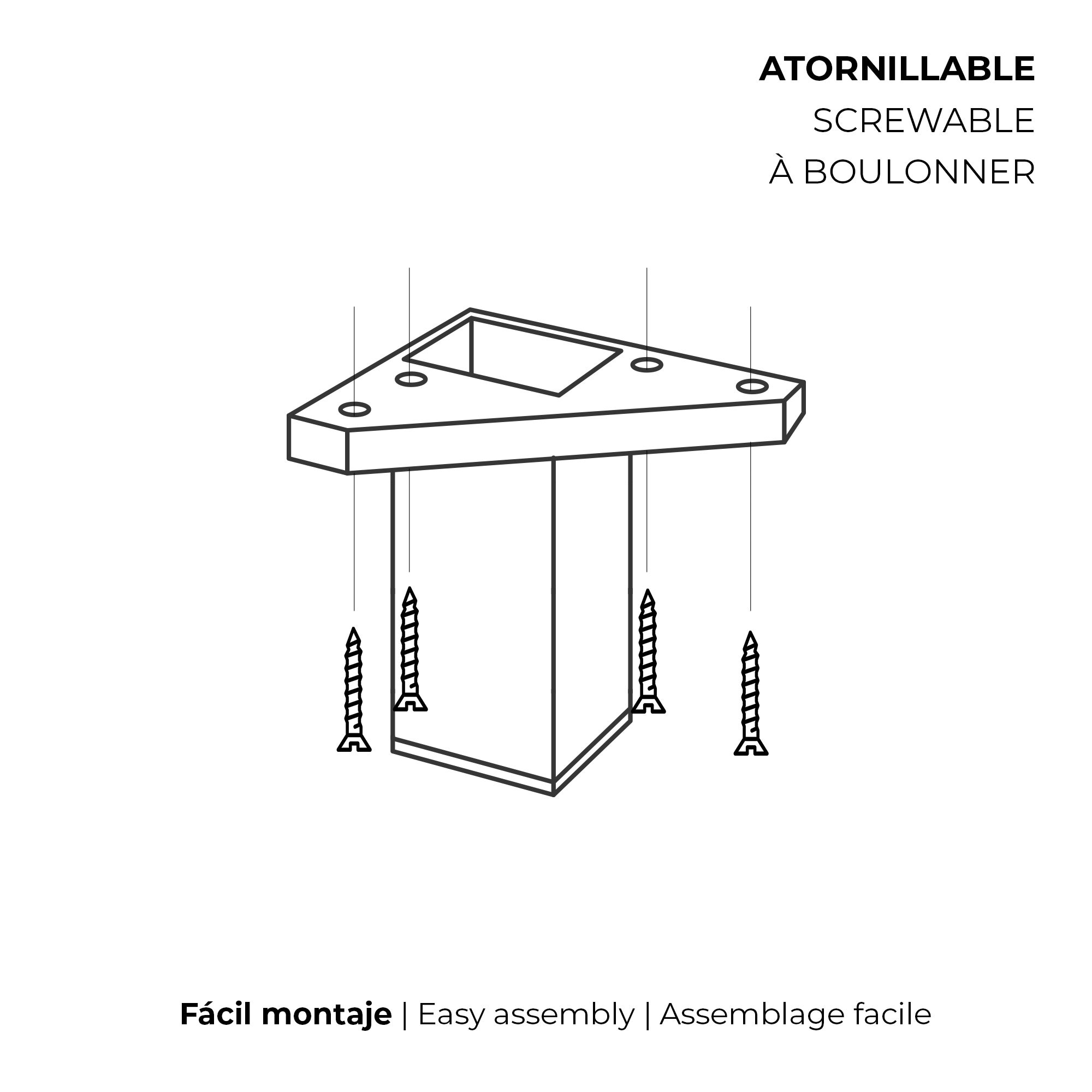 Pied de meuble | Style fonctionnel | Fabriqué en ABS | Finition blanche | Projets de restauration de bricolage | Mesures 42*42*100mm | Hauteur : 10 - 4