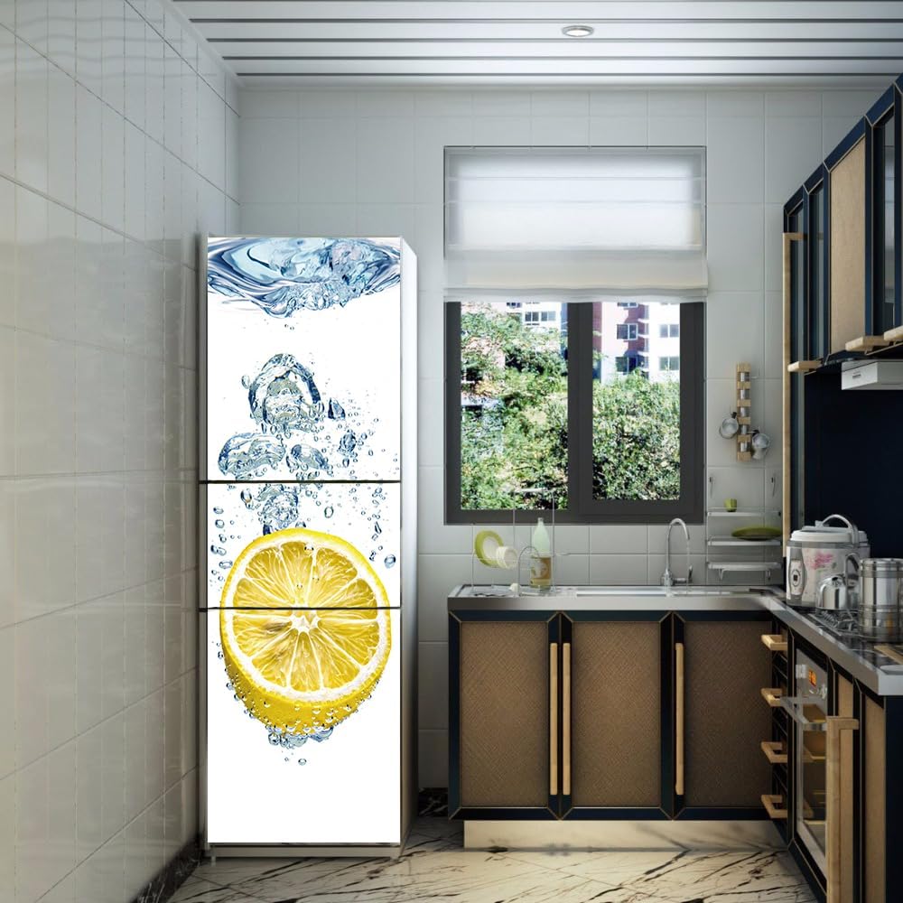 Adesivo Murale Frigorifero Pinguini - Formato A4 - Decorazione Cucina In Vinile Nero - 3
