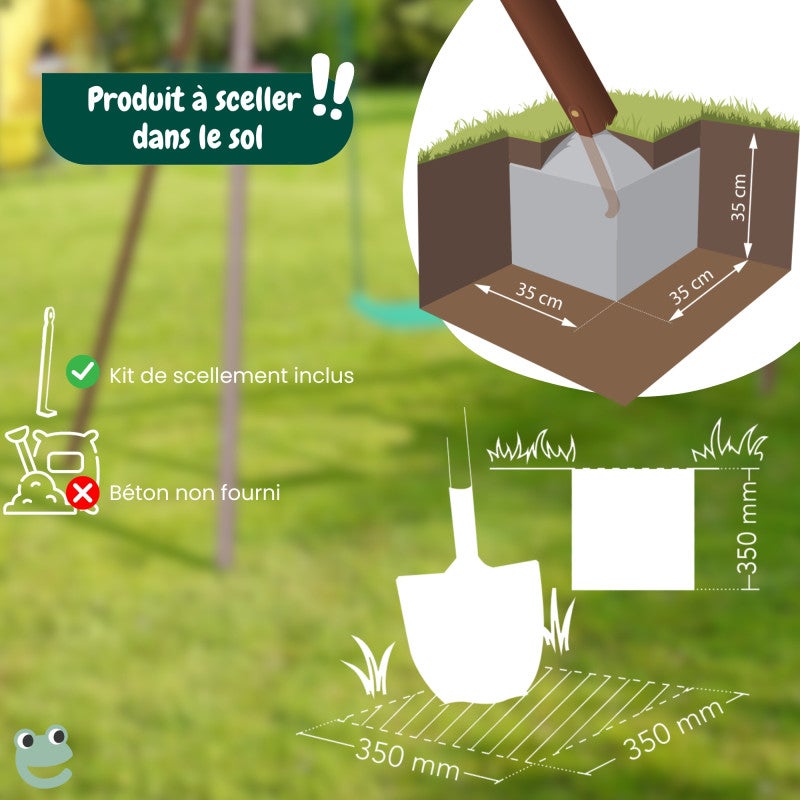 Portique 3 agrès en métal avec face à face MALO MENTHE - 9