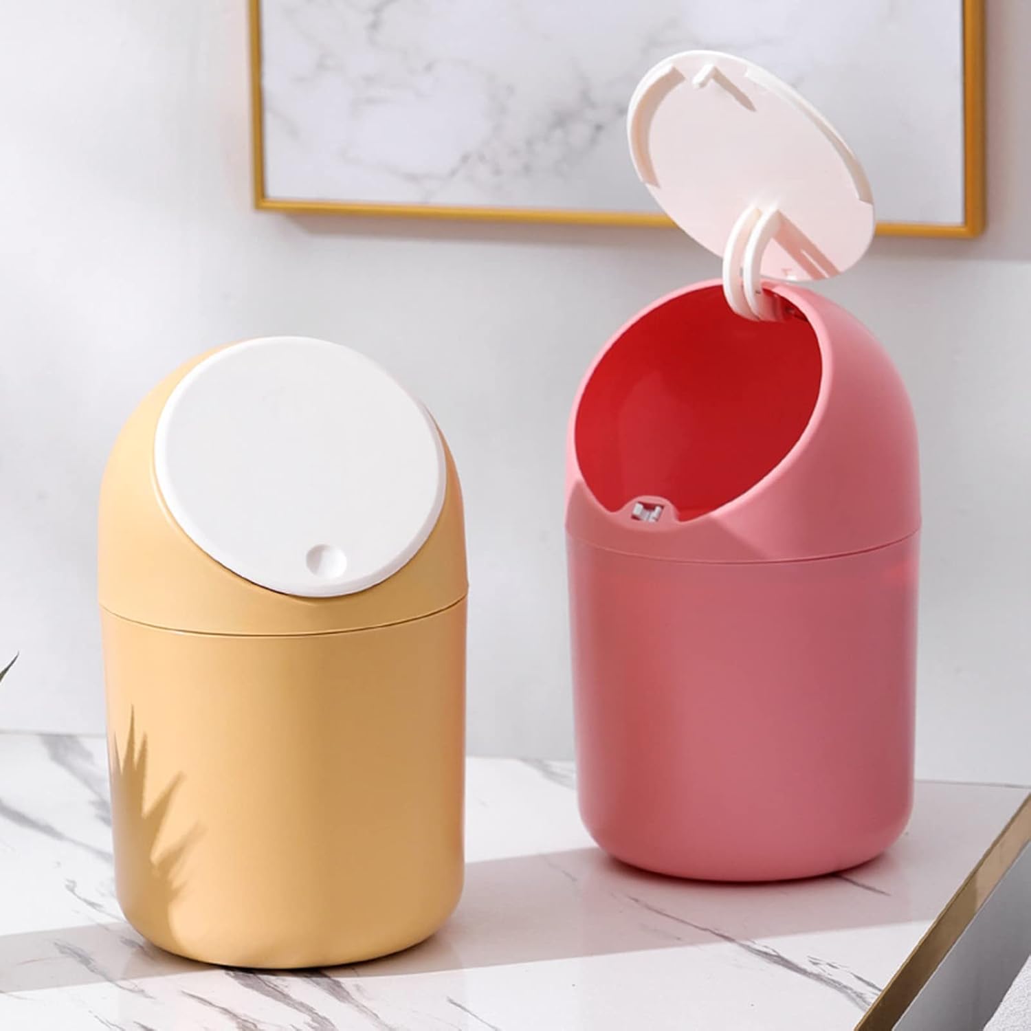 Sterilite Cestino Rifiuti 3,4 Galloni - Piccolo, Decorativo Con Trama Intrecciata, Per Bagno, Camera Da Letto, Ufficio, Grigio, Confezione Da 6, Fatto In USA