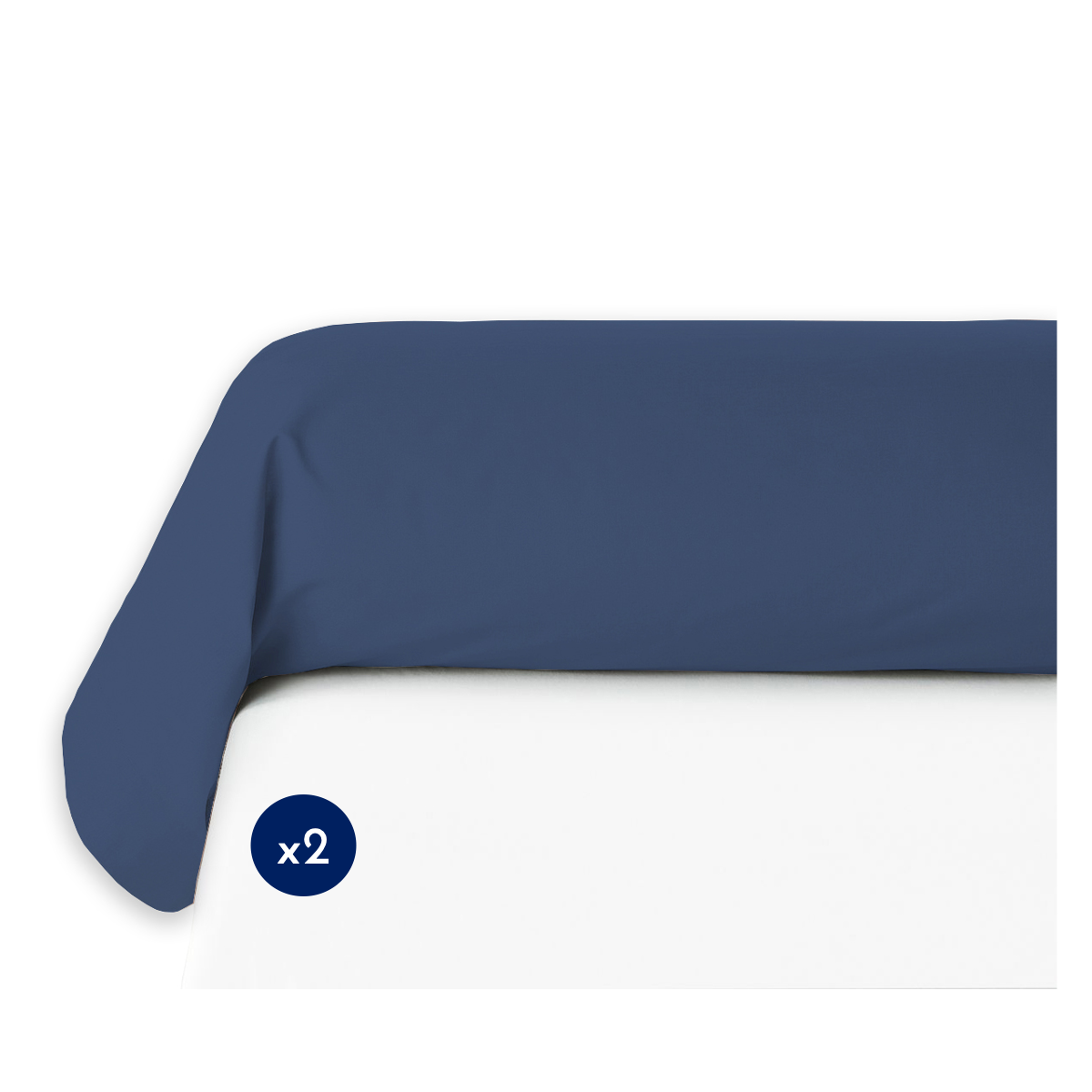Taie De Traversin Atmosphera Carina - 85x185 Cm - 100% Coton - Bleu Encre - Lavable 60°C - 6