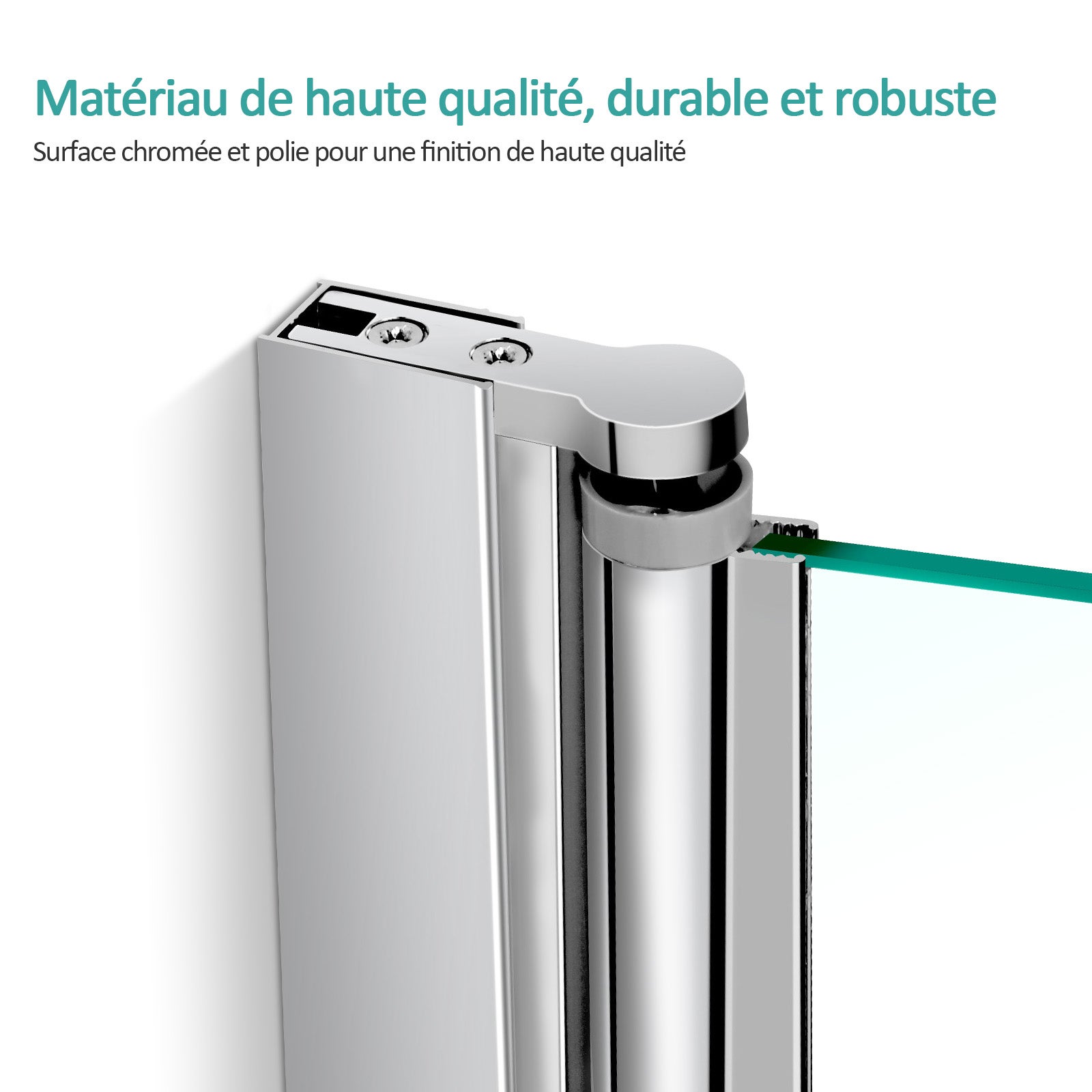 EMKE - Parawan nawannowy 90x140 cm Pojedynczy obrotowy - Powłoka nano - Chrom