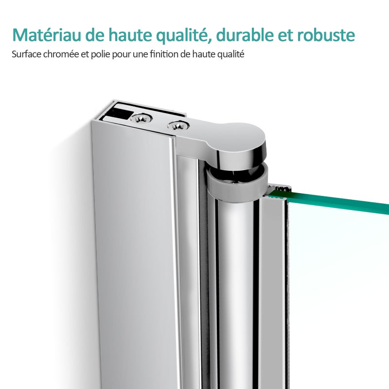 EMKE - Parawan nawannowy 90x140 cm Pojedynczy obrotowy - Powłoka nano - Chrom