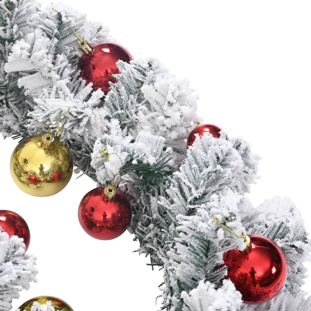 Guirlande de Noël | Décoration de Noël avec boules et lumières LED vert 5 m PVC CFW54739 - 5