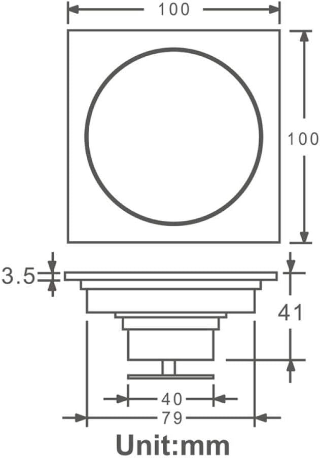 Klasyczny mosiężny odpływ podłogowy – odświeżacz powietrza do kuchni i łazienki, miedziana pokrywa – 100 mm x 100 mm - 4
