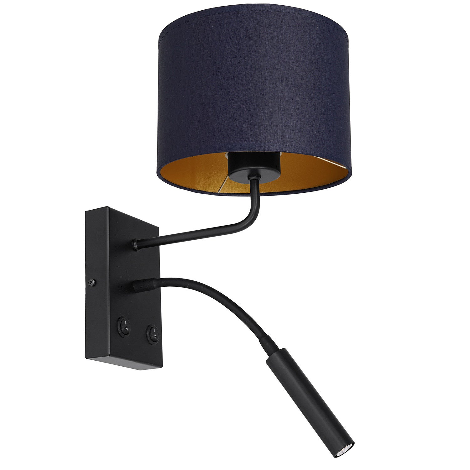 Kinkiet ścienny Arden matowy czarny 1xE27+G9x15W do czytania z włącznikiem wym: 38 x 18 x 26 cm metal IP20 Luminex