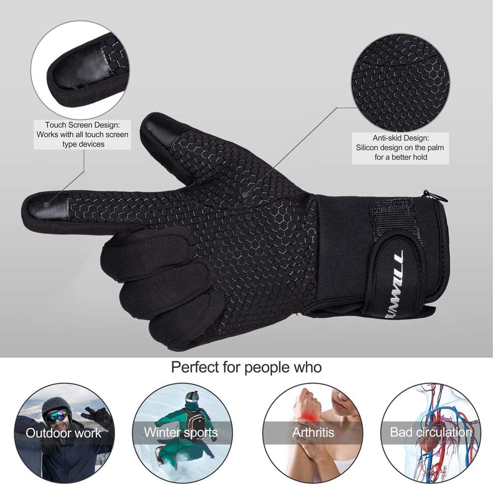 Gants Chauffants Électriques 7,4V 2200mAh pour Cyclisme, Ski, Chasse, Conduite. Soulage l'Arthrite et la Maladie de Raynaud. Taille Moyenne - M - 5