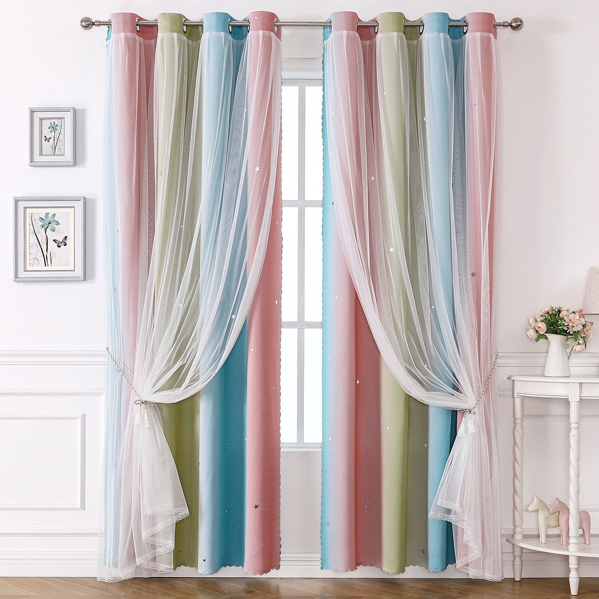 Bujasso Tende Oscuranti Al 90% Beige Con Sovrapposizione - 14
