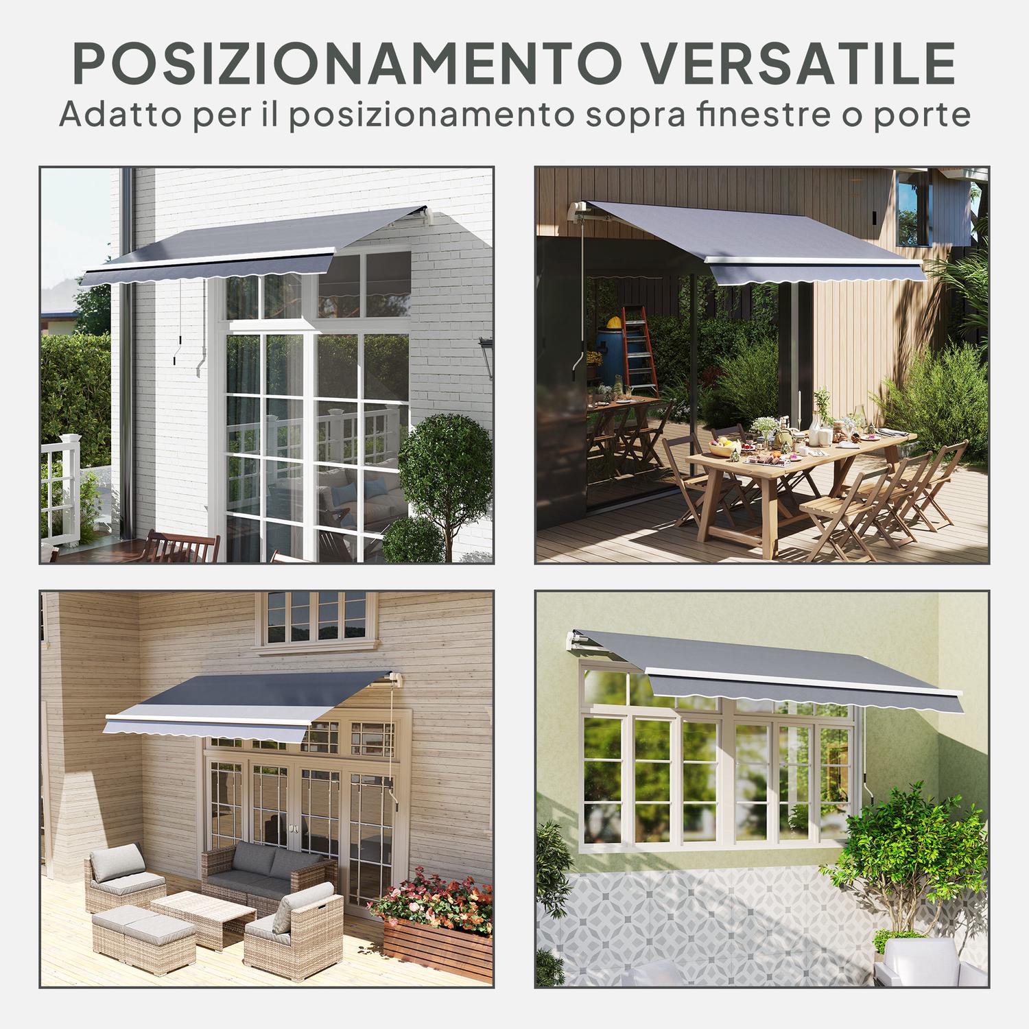 Toile de rechange store rétractable 4x3 m poly. anti-UV 50+, gris - 6