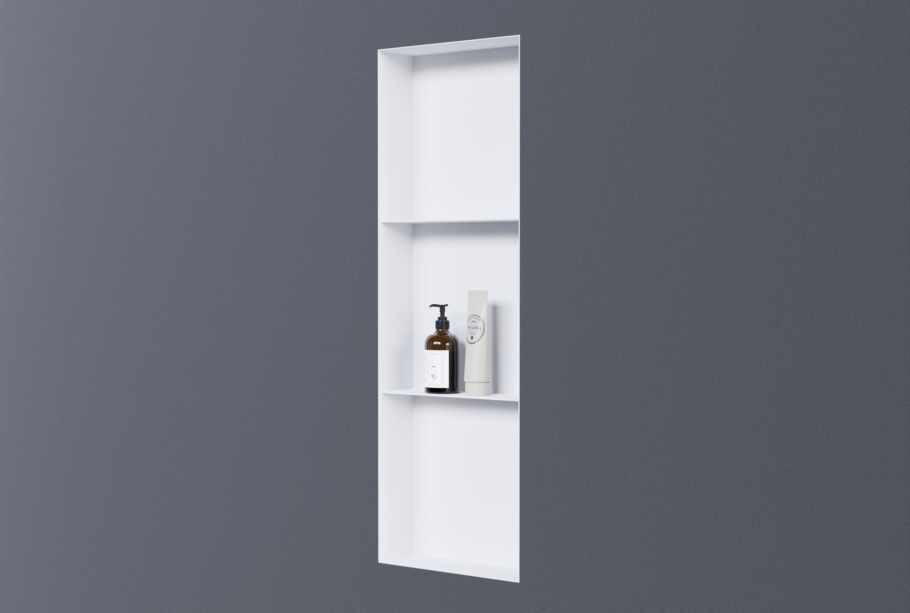 Bernstein - nicho de ducha sin bordes, estante de ducha de acero inoxidable - 30x90x10cm - nt309010x blanco