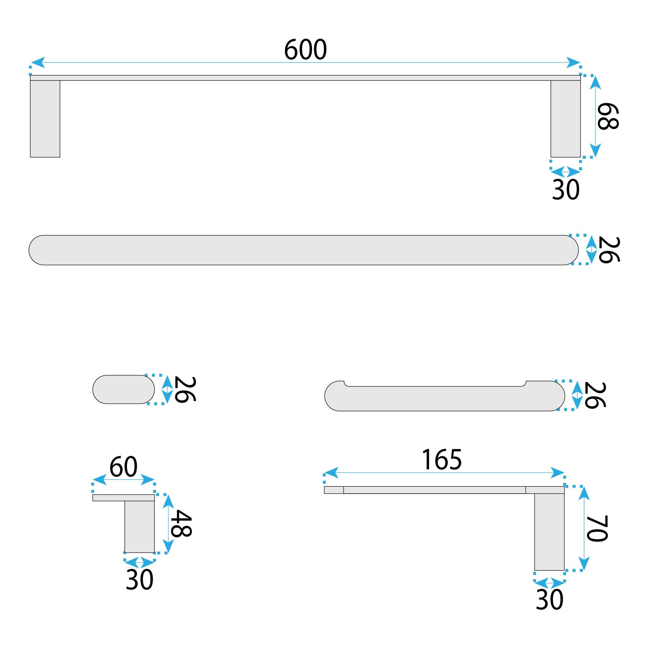 Zestaw akcesoriów łazienkowych Mati Złoty Szczotkowany 4 elementy - 8