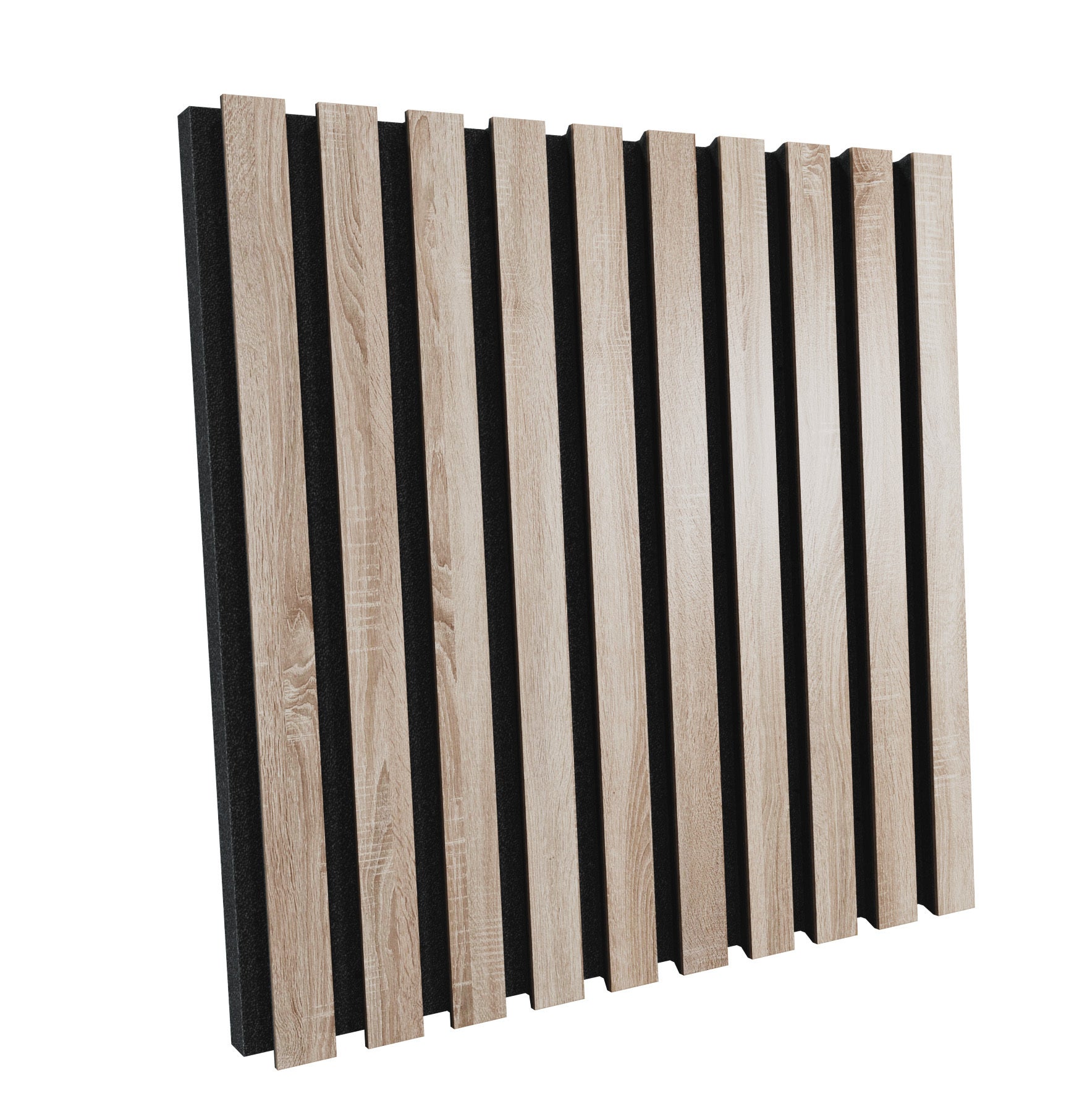 Lot de 2 Panneaux acoustiques insonorisants POLE 50x50x5 cm - 0.5 m² surf.totale - MDF perforé laminé et mousse acoustique - Sonoma - 2